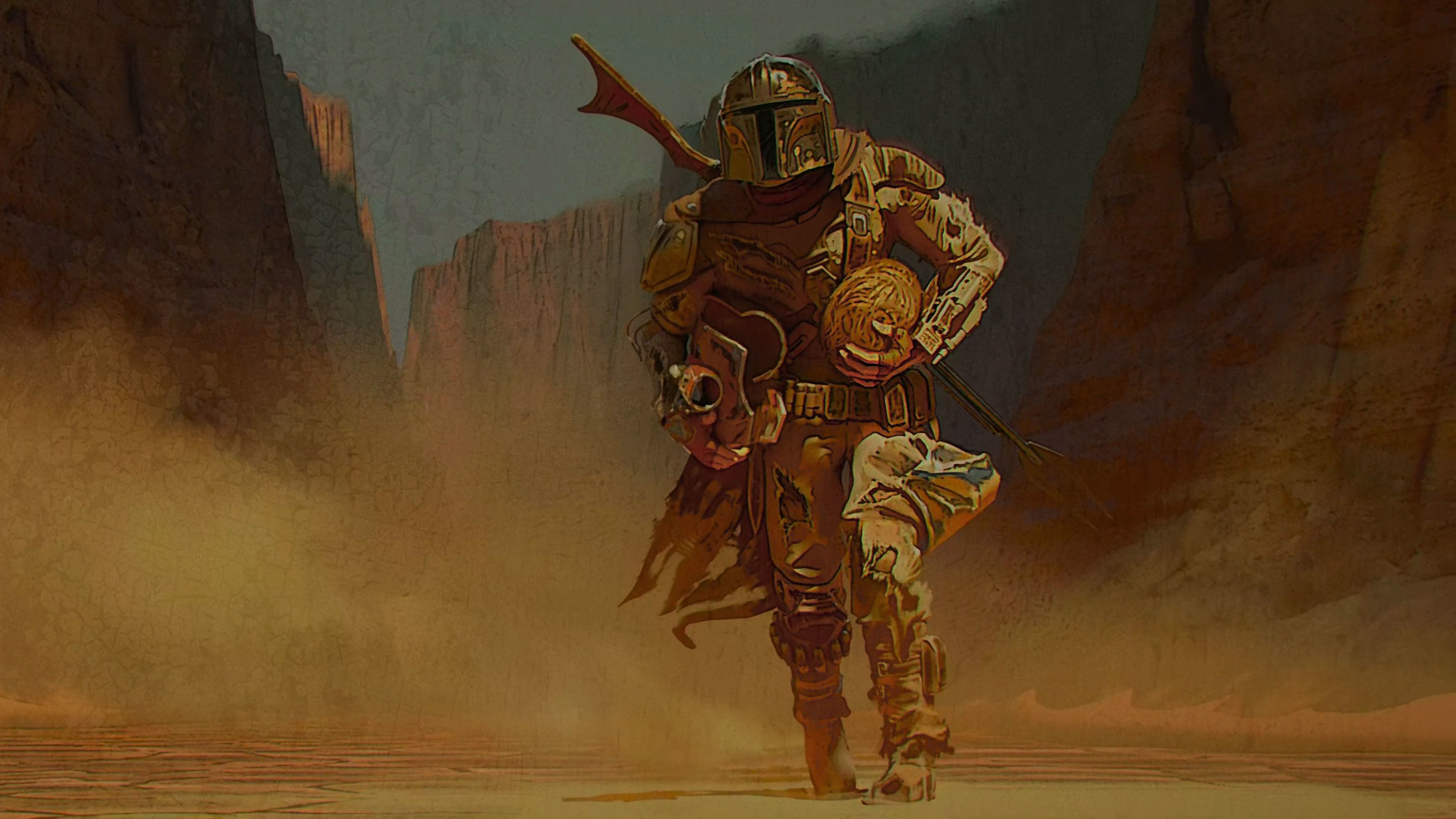 3840x2160 The Mandalorian Art 2020 4K Wallpaper, HD TV Series 4K