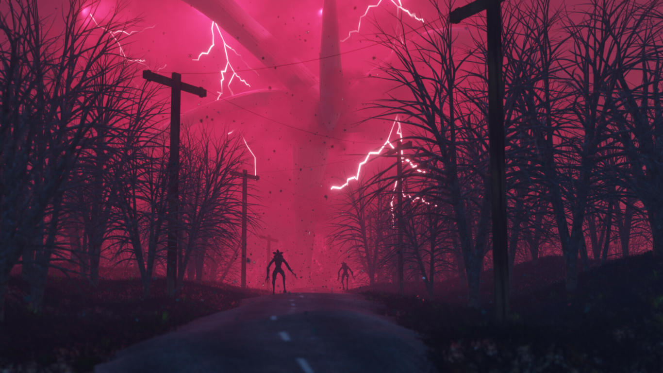 1366x768 The Mind Flayer Coming HD Stranger Things 1366x768 Resolution