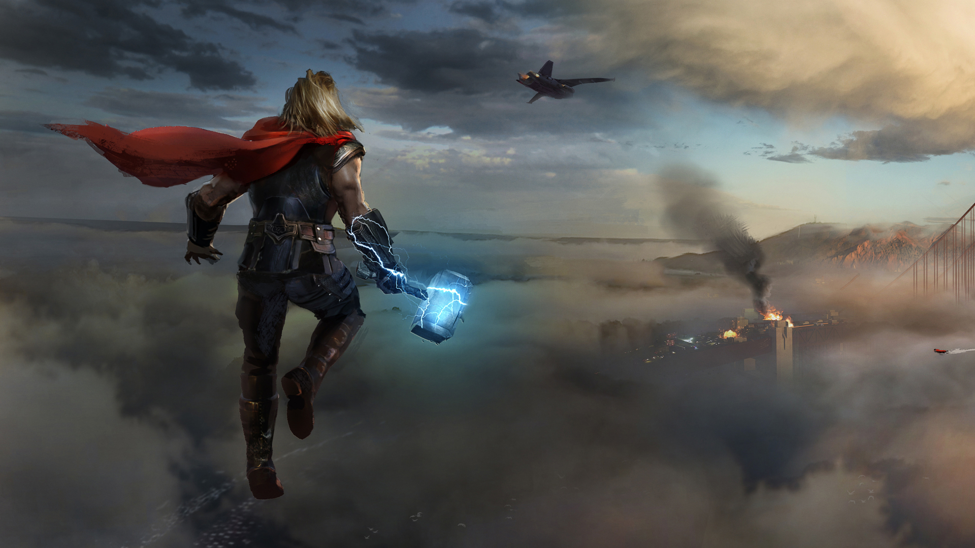 1920x1080 Thor Approaching Marvels Avengers 1080P Laptop ...
