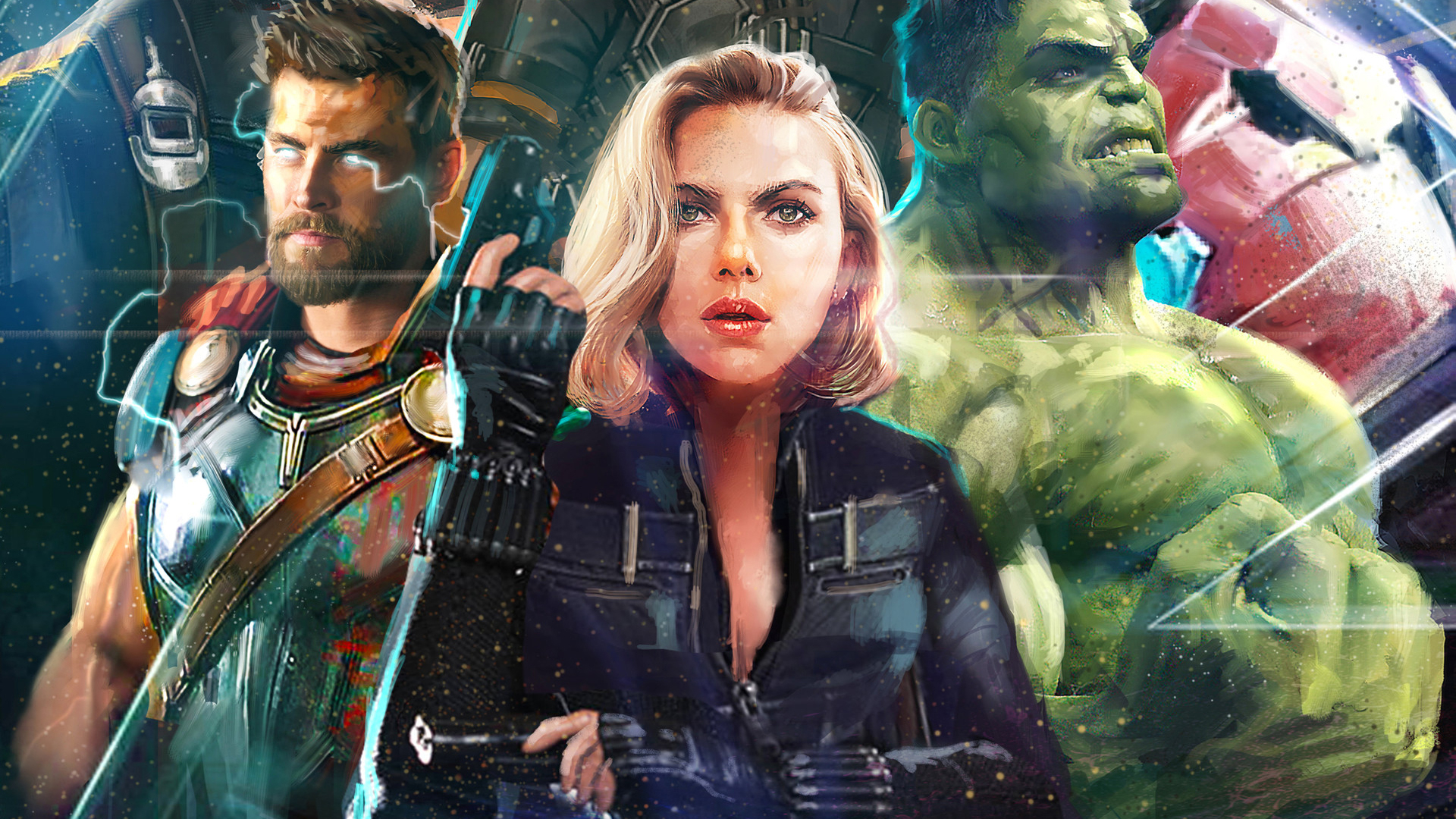 1920x1080 Thor Black Widow Hulk In Avengers Infinity War Artwork 1080P  Laptop Full HD Wallpaper, HD Movies 4K Wallpapers, Images, Photos and  Background - Wallpapers Den