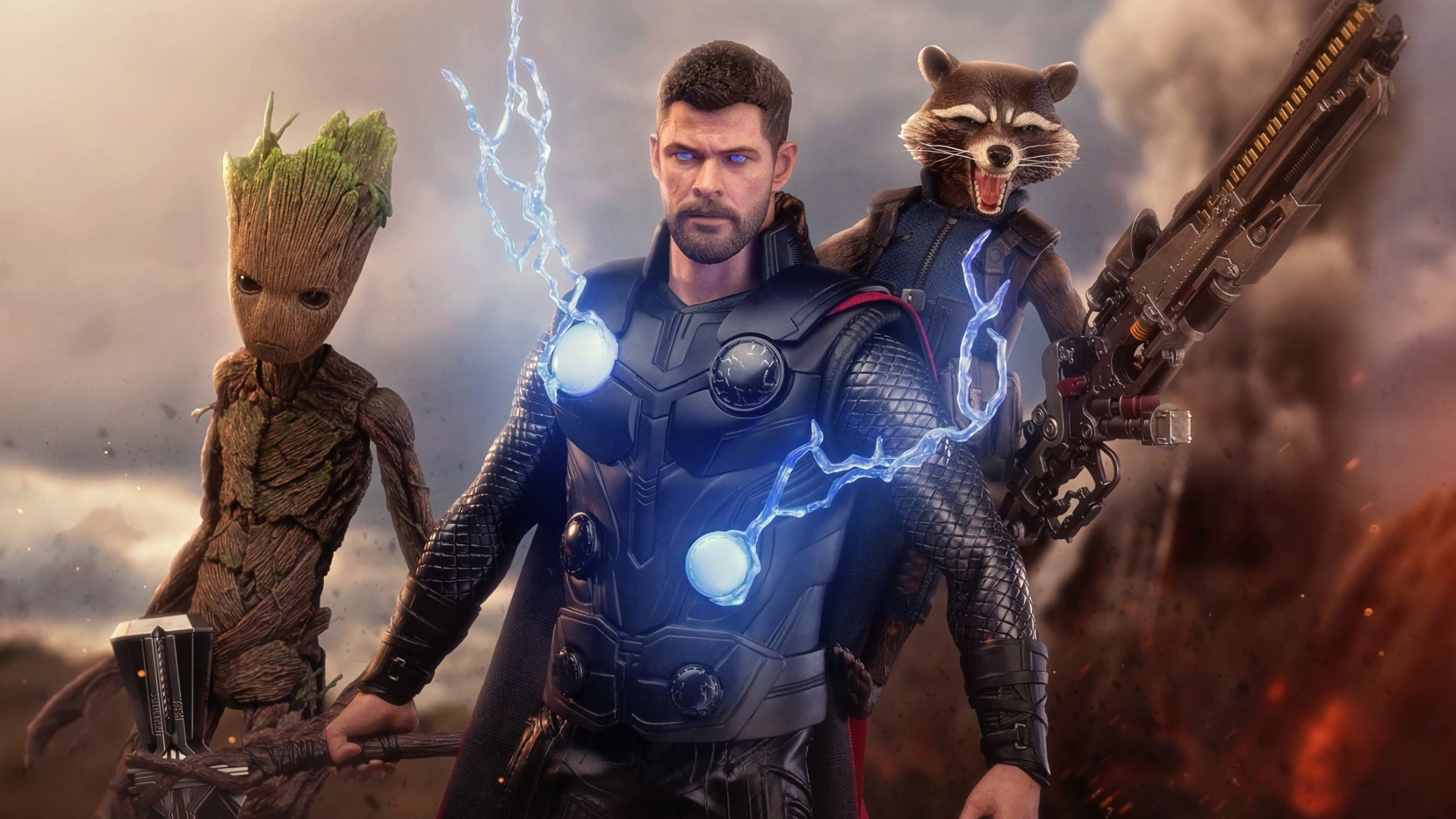 1920x1080 Thor, Groot And Rocket 1080P Laptop Full HD ...