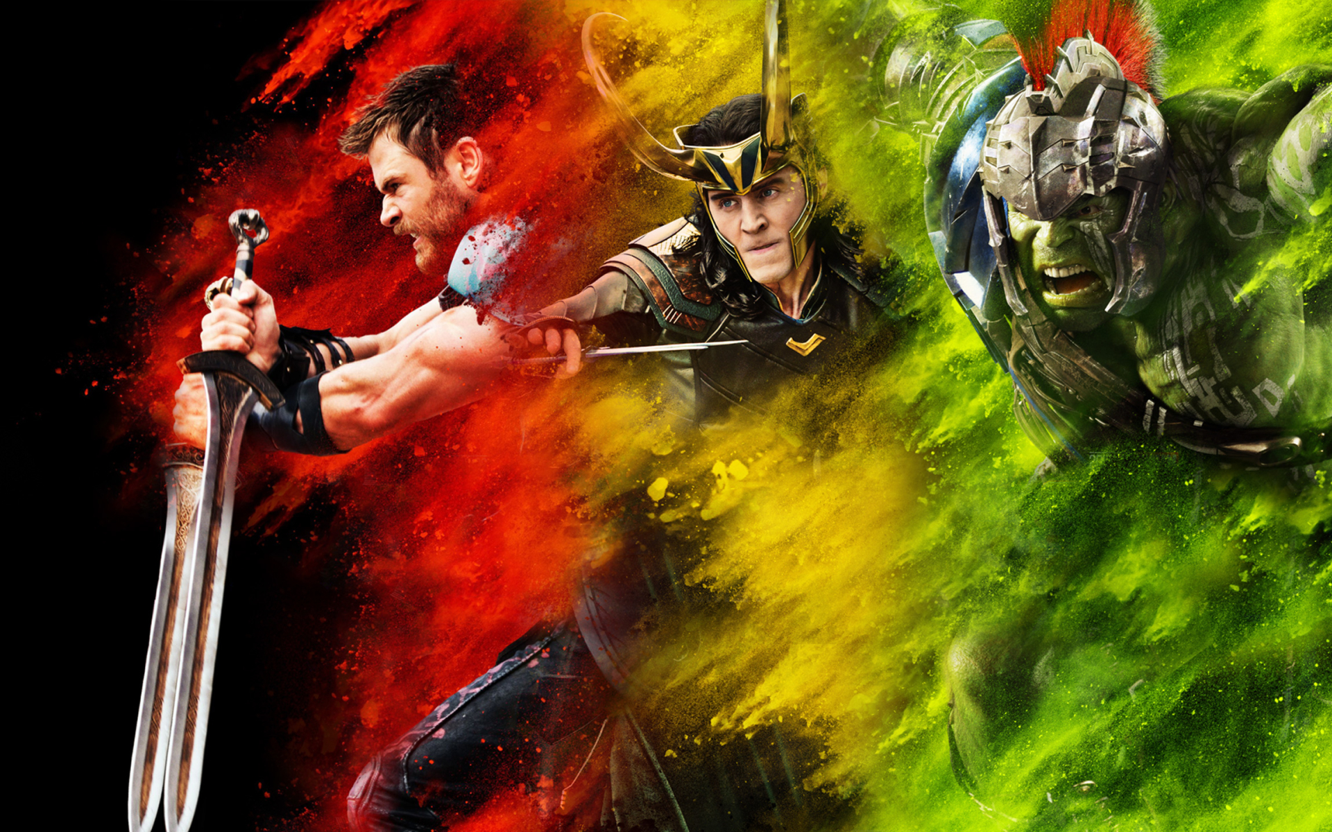 Thor Loki Hulk Thor Ragnarok, Full HD 2K Wallpaper