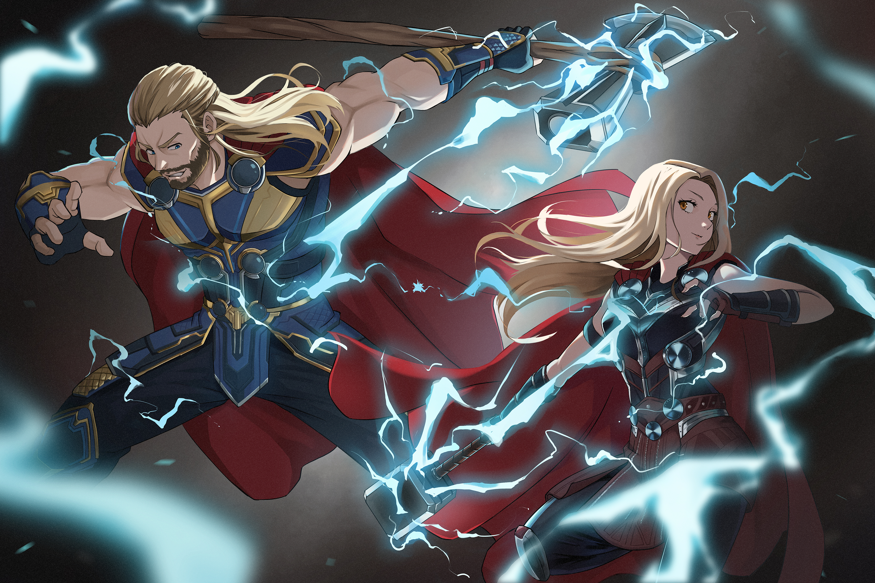 Thor Love and Thunder HD Cartoon Ar Wallpaper, HD Movies 4K Wallpapers,  Images, Photos and Background - Wallpapers Den