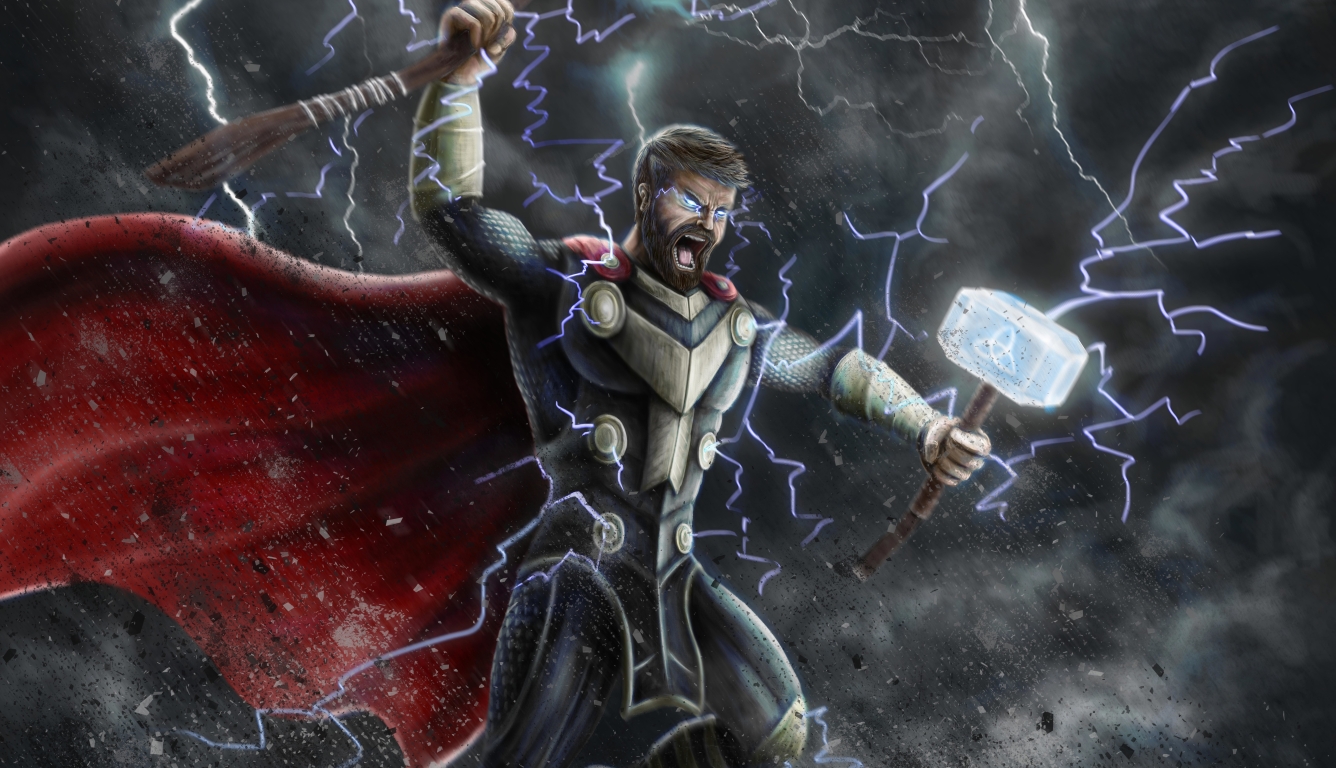 1336x768 Thor MCU Artwork HD Laptop Wallpaper, HD Superheroes 4K Wallpapers,  Images, Photos and Background - Wallpapers Den