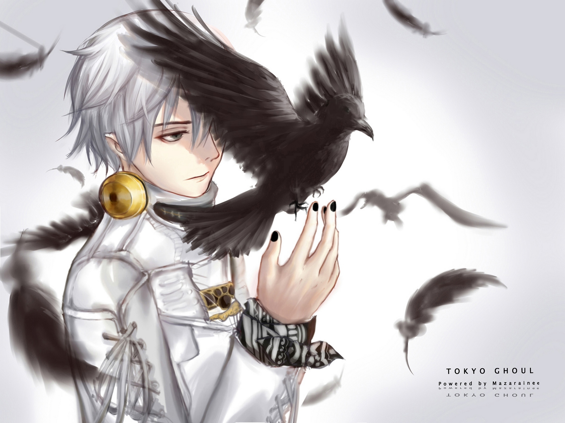 Download Wallpaper 1920x1080 Anime, Crow, Mask Full HD 1080p HD Background