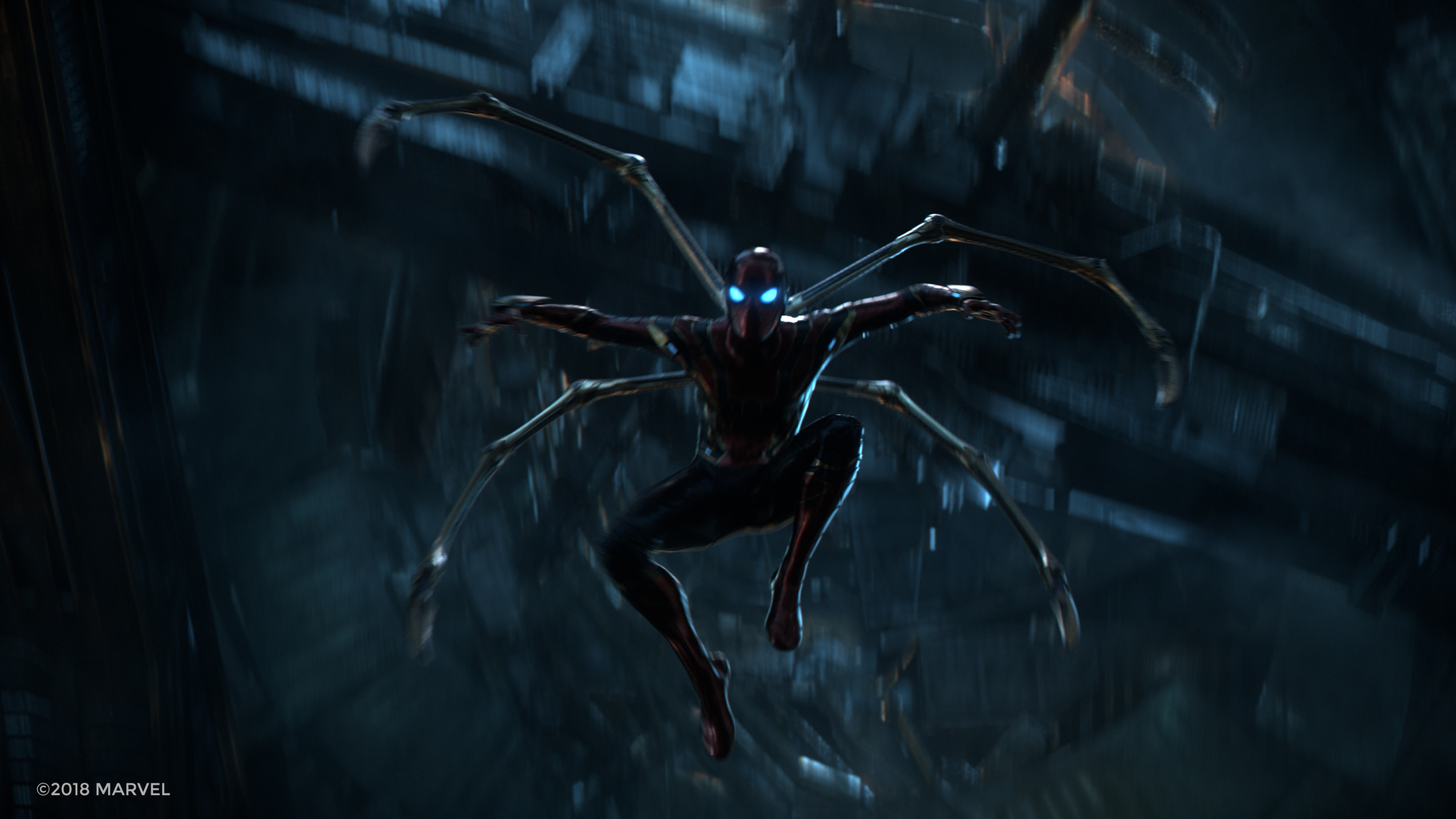 2560x1440 Tom Holland As Spider Man Iron Spider Suit Infinity War 1440p