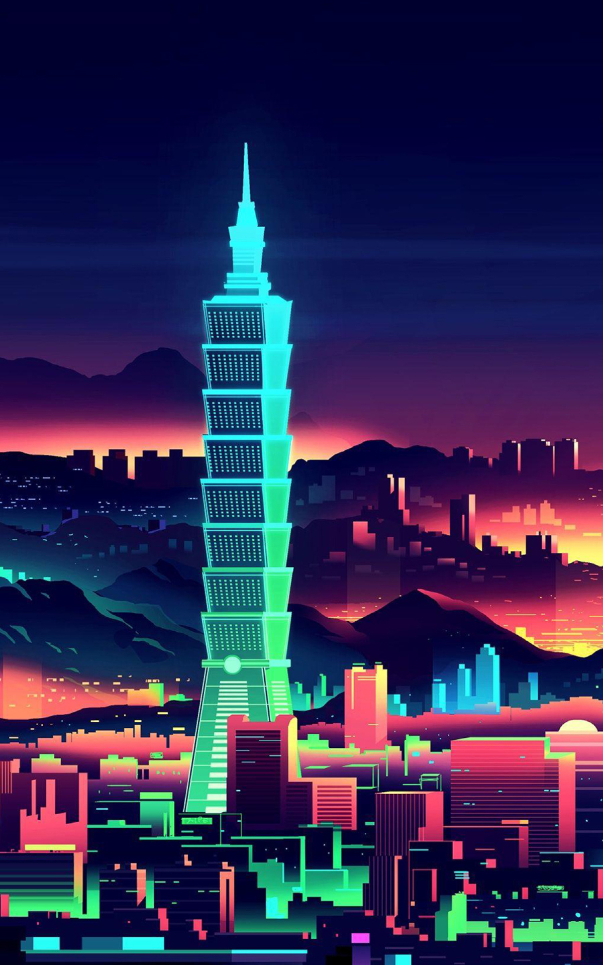 10x19 Vaporwave City Night 10x19 Resolution Wallpaper Hd Artist 4k Wallpapers Images Photos And Background Wallpapers Den