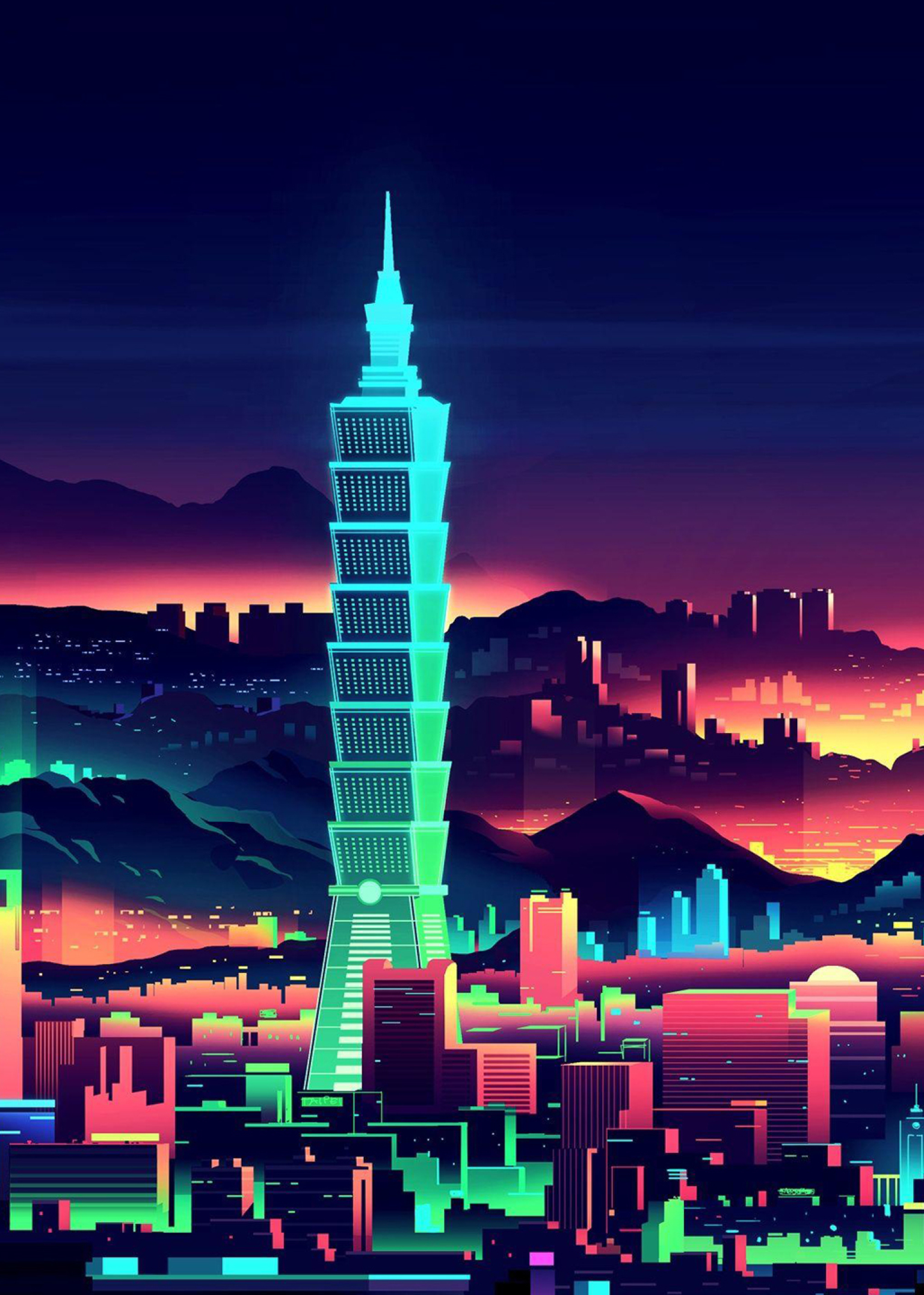 1536x2152 Vaporwave City Night 1536x2152 Resolution Wallpaper Hd Artist 4k Wallpapers Images Photos And Background Wallpapers Den