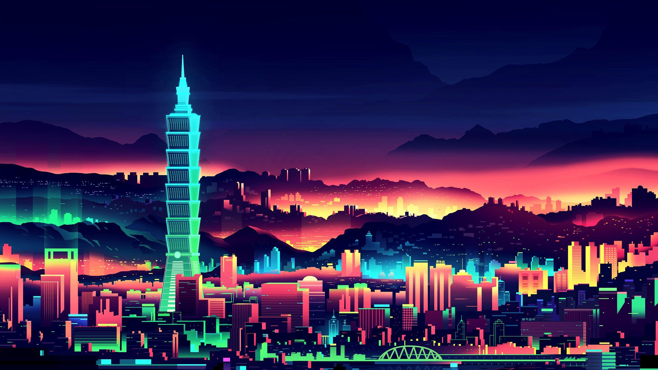 2560x1440 Vaporwave City Night 1440P Resolution Wallpaper, HD Artist 4K  Wallpapers, Images, Photos and Background - Wallpapers Den