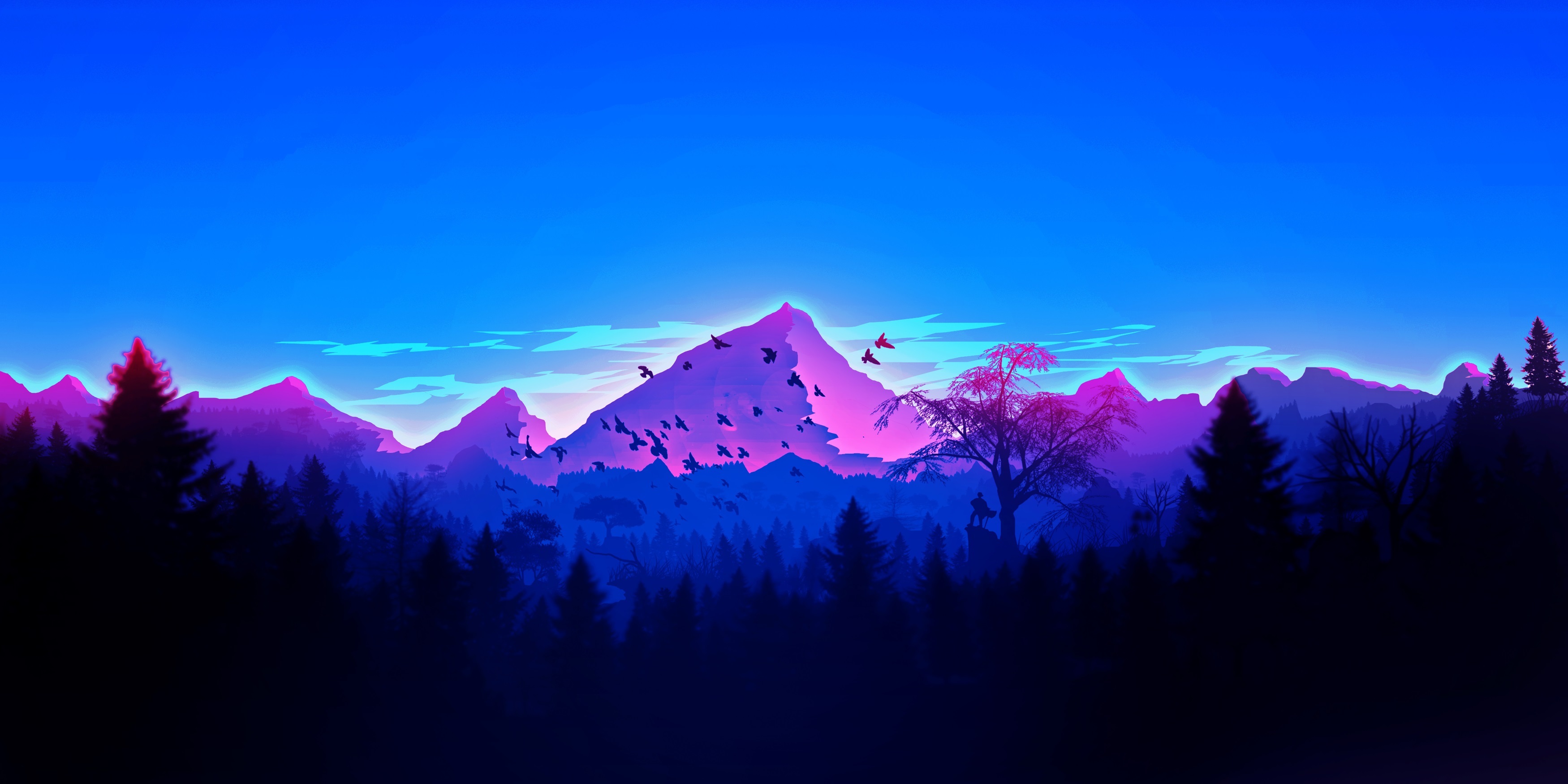  Vaporwave  Minimalism Forest Wallpaper  HD Artist 4K  