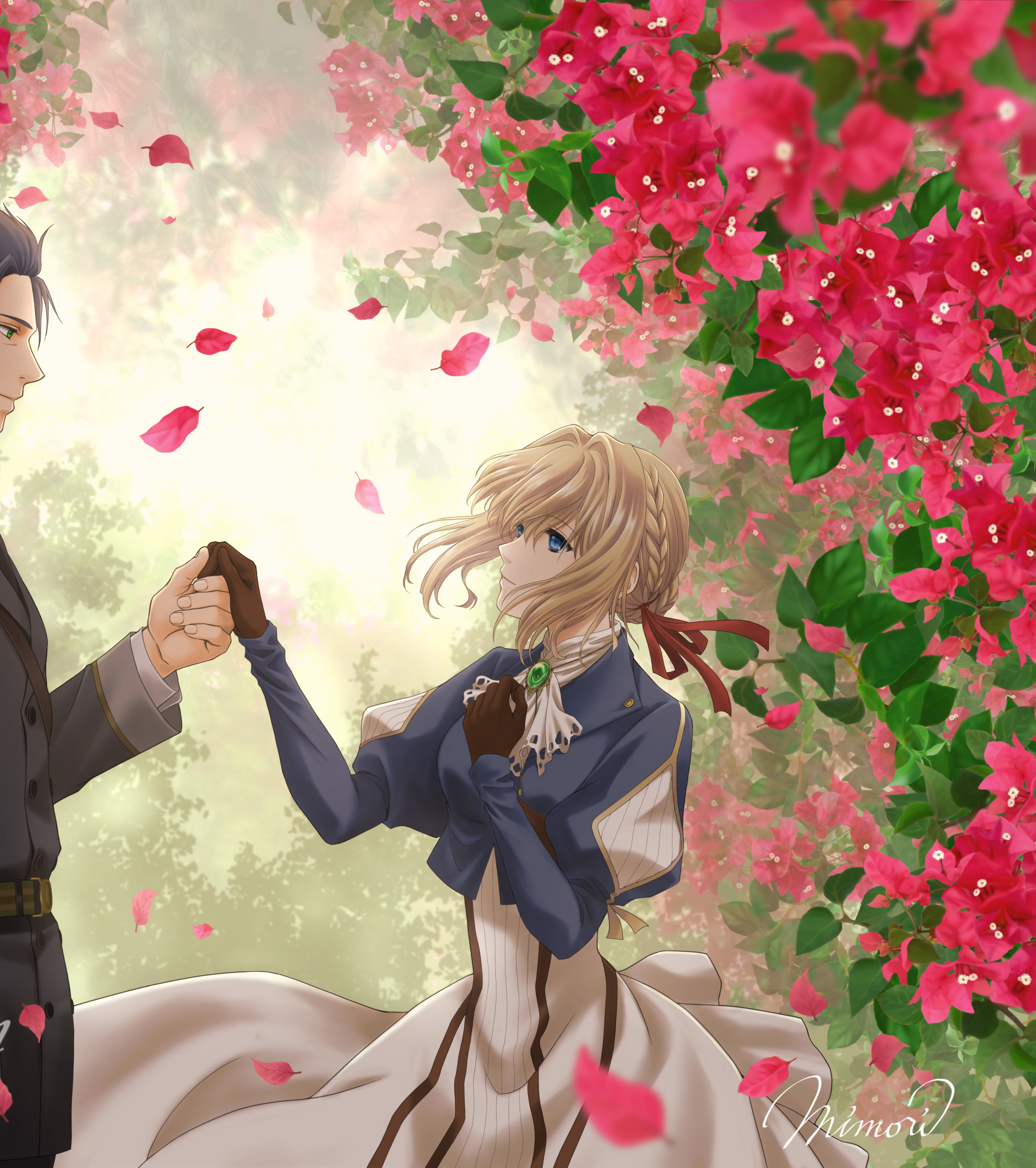 Violet Evergarden с цветком