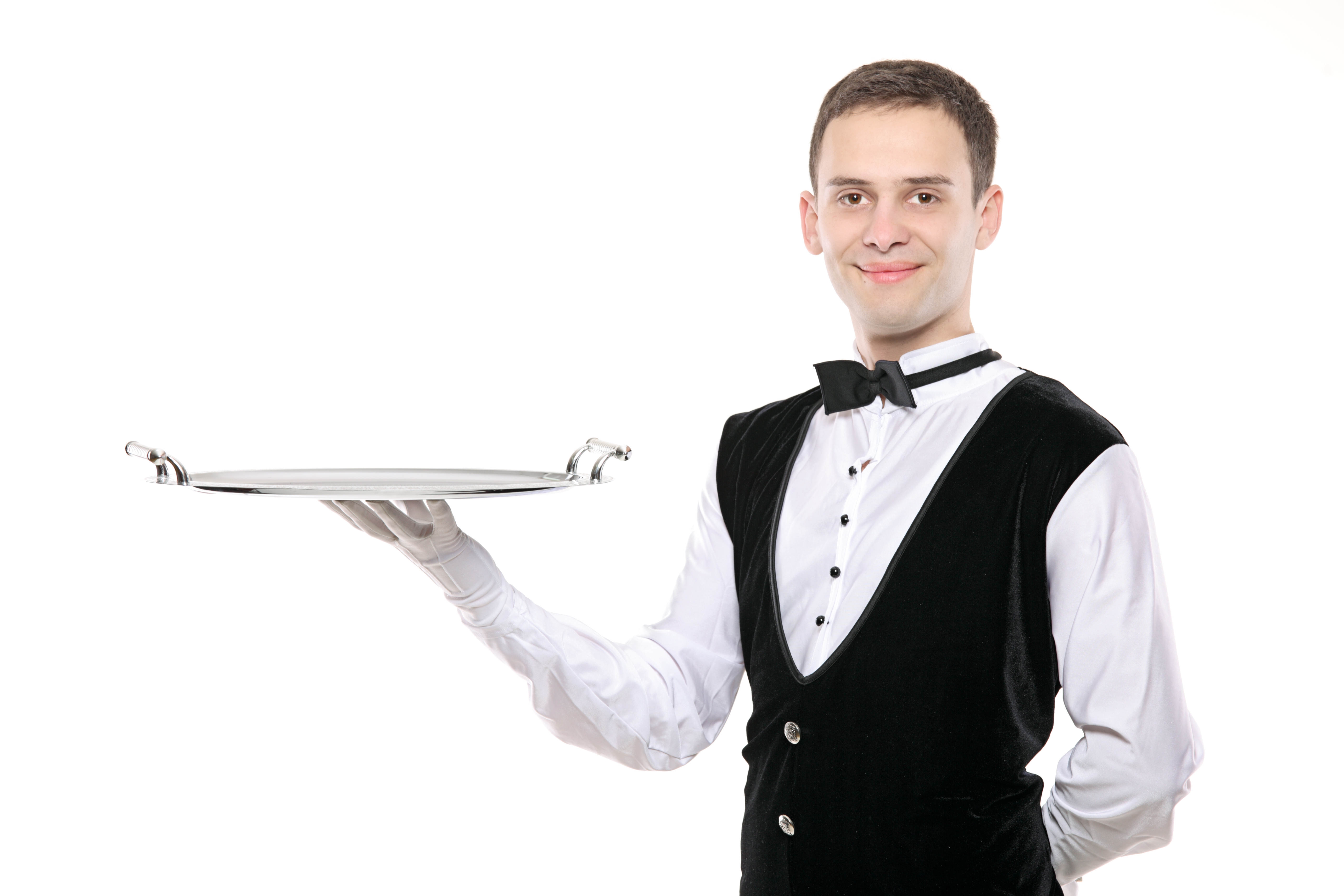 waiter, tray, white background Wallpaper, HD Man 4K Wallpapers, Images