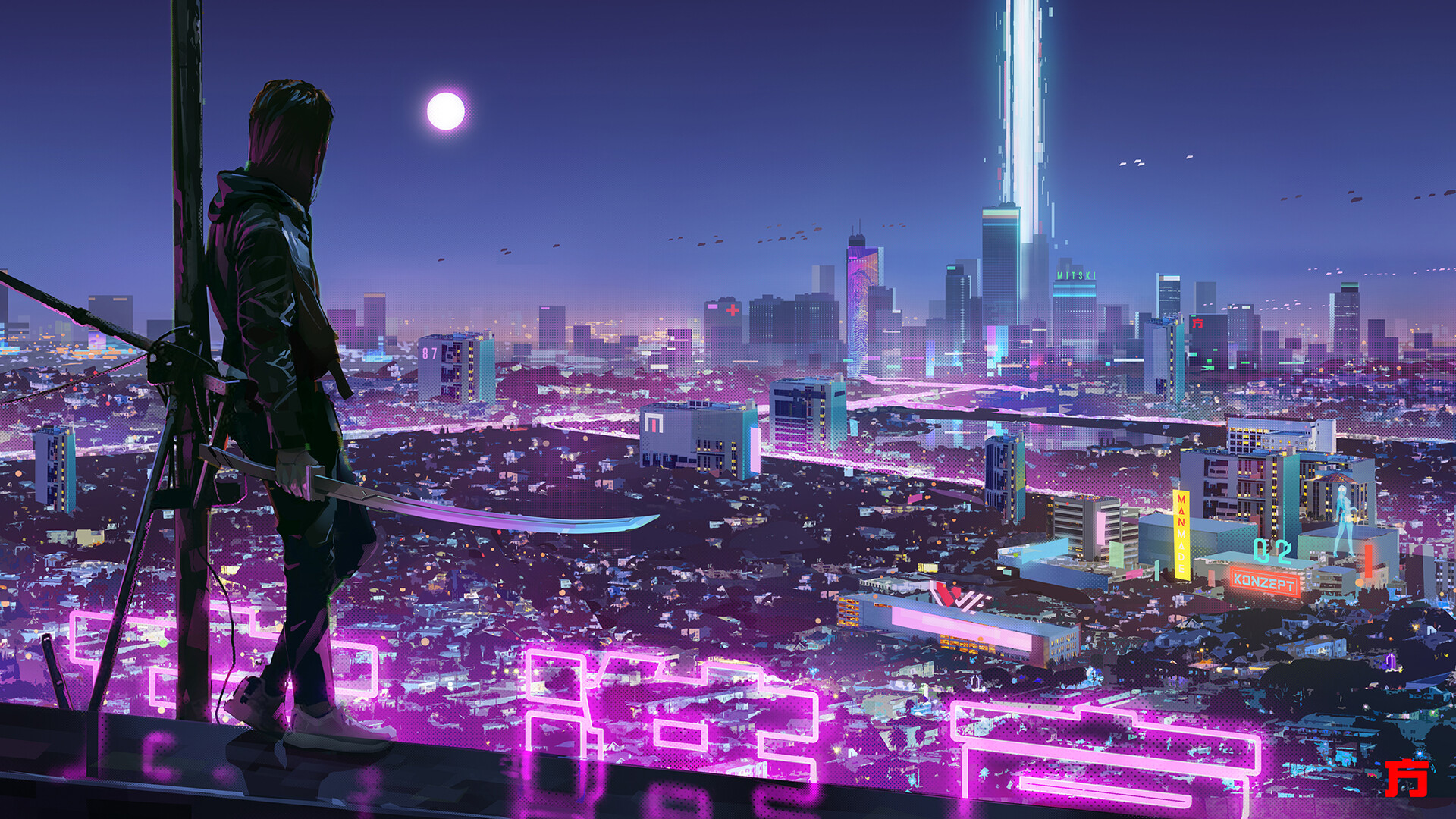 INVESTOR LOTTO GROUP PICK 3 THE FUTURE OF LOTTERY  Warrior-girl-in-cyberpunk-city_68859_1920x1080