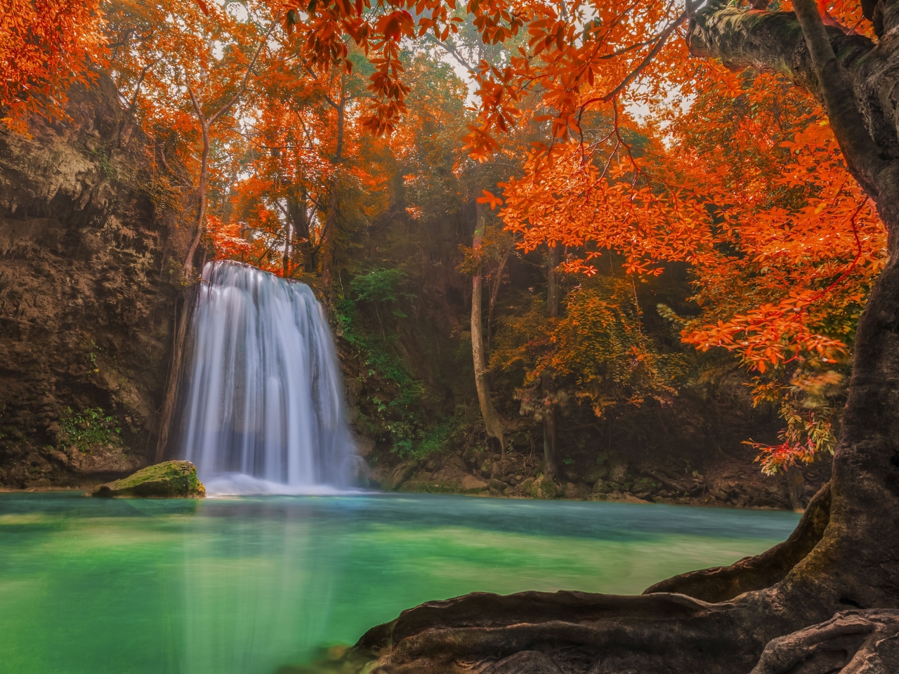 1280x960 Resolution waterfall, pond, trees 1280x960 Resolution ...