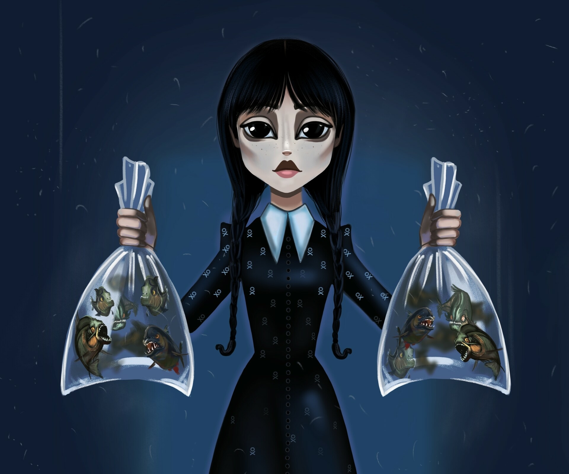Wednesday Addams AI Digital Art Wallpaper, HD Artist 4K Wallpapers, Images,  Photos and Background - Wallpapers Den