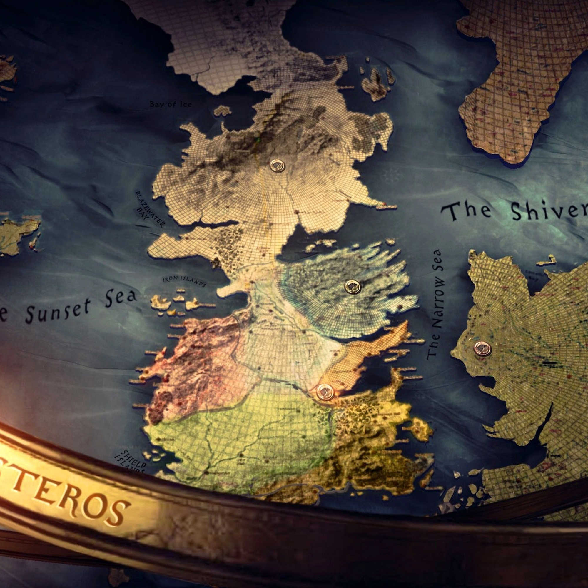 2000x2000 Resolution Westeros Map Game Of Thrones Tv Show Wallpaper ...
