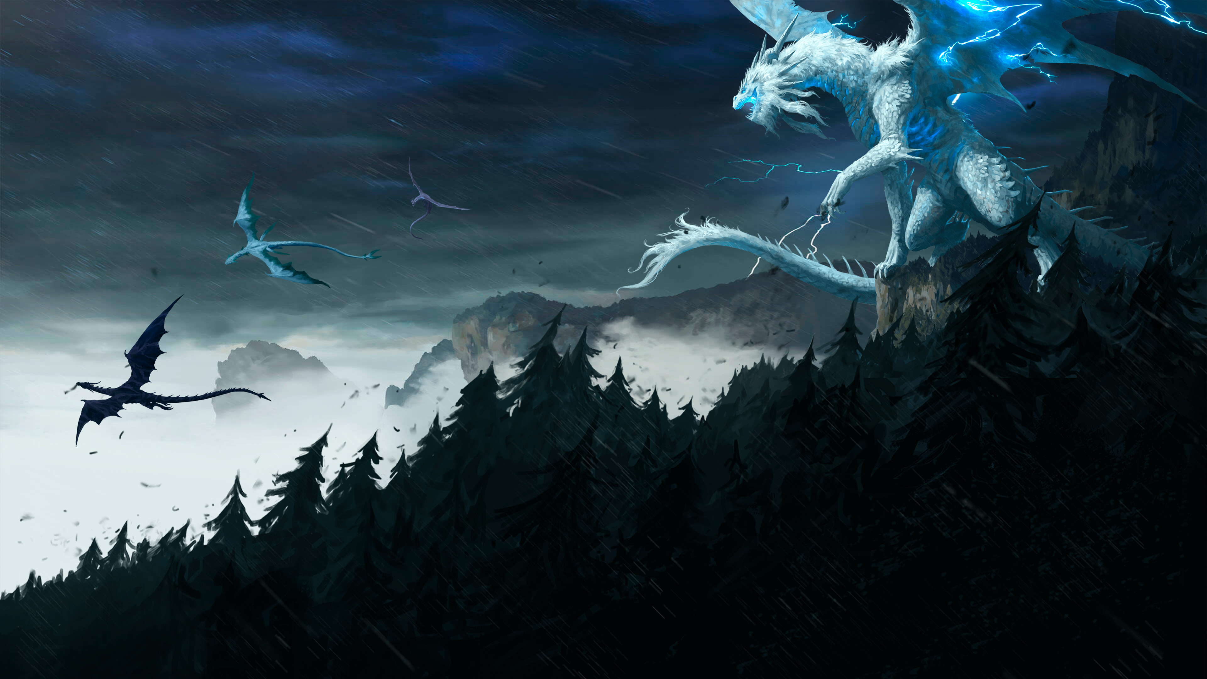 White Dragon Art Wallpaper, HD Fantasy 4K Wallpapers, Images, Photos and  Background - Wallpapers Den