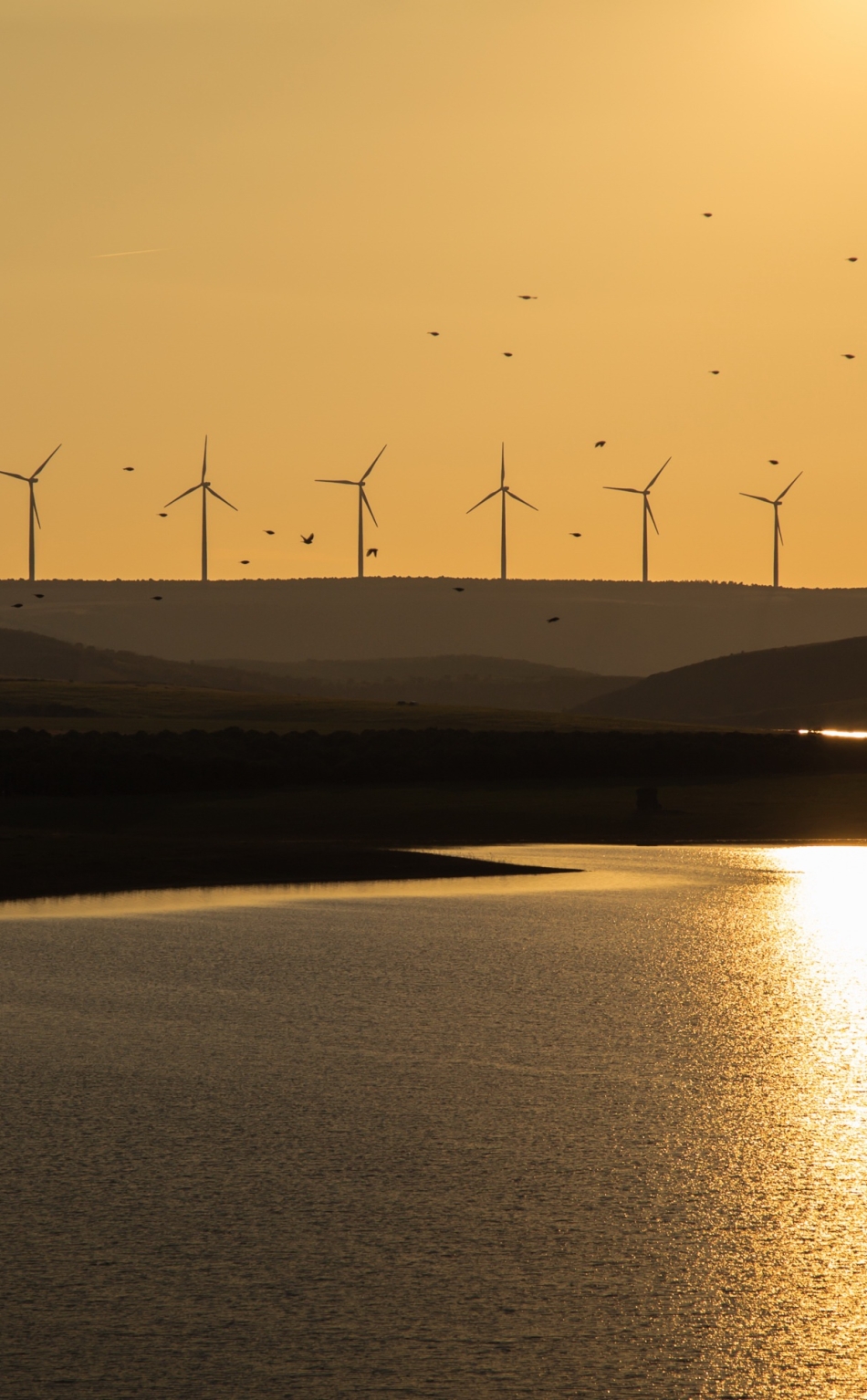 Wind Turbine And Sunrise, HD 4K Wallpaper