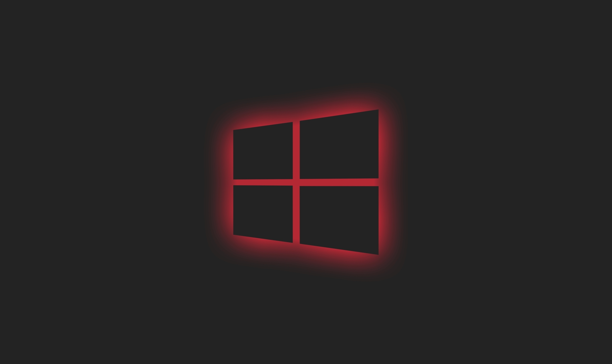 2048x1220 Windows 10 Logo Red Neon 2048x1220 Resolution Wallpaper Hd