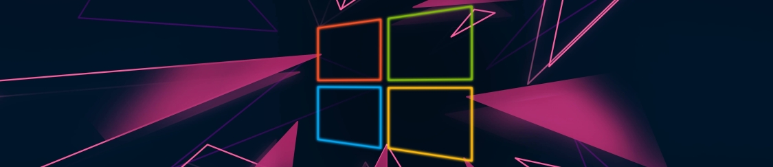 1125x243 Resolution Windows 10 Neon Logo 1125x243 Resolution Wallpaper