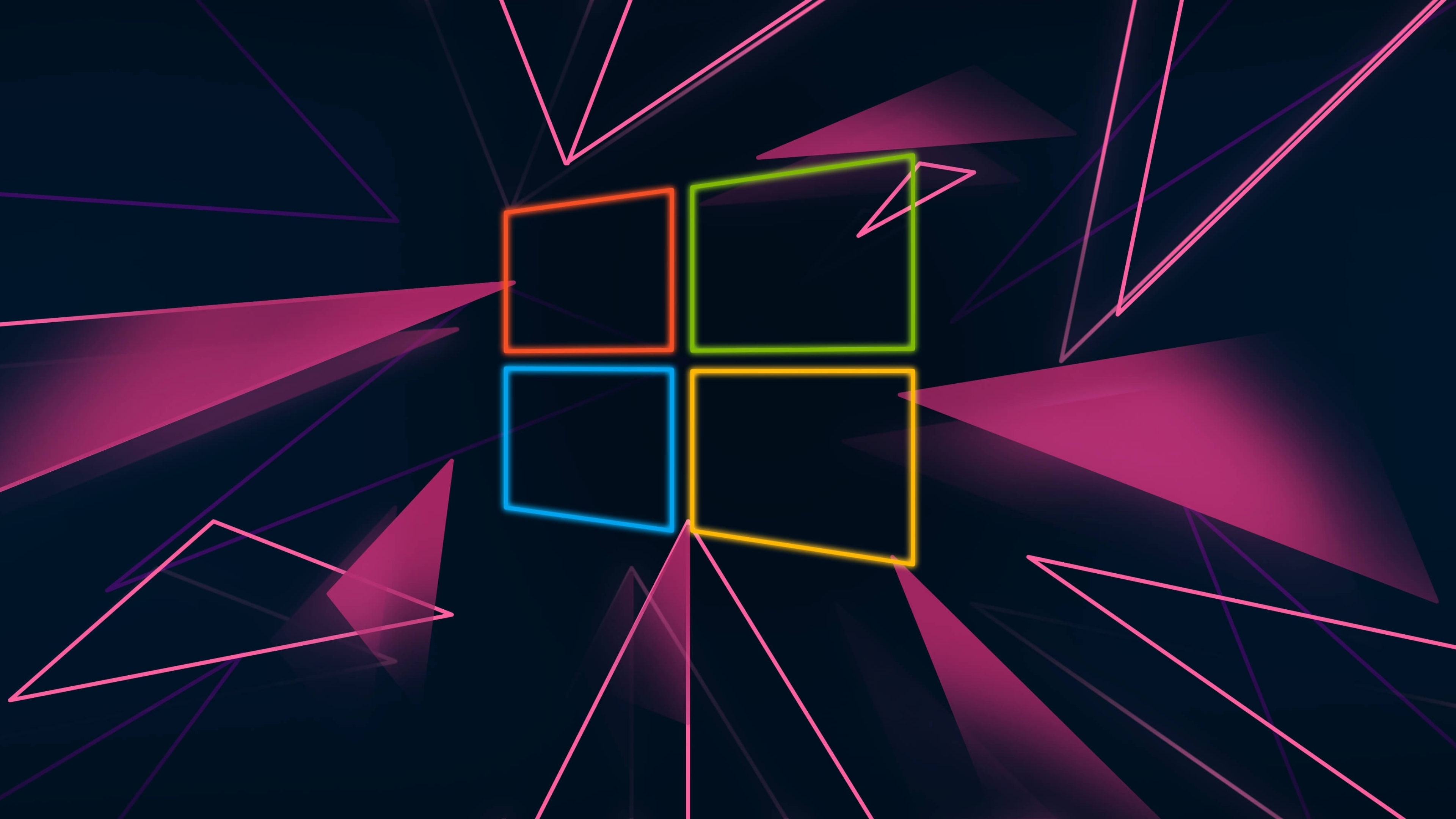 3840x2160 Resolution Windows 10 Neon Logo 4K Wallpaper - Wallpapers Den