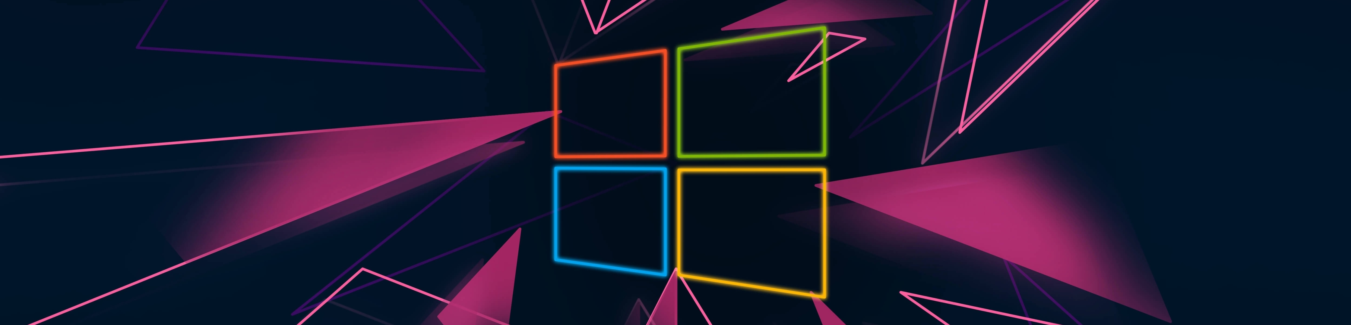 4480x1080 Windows 10 Neon Logo 4480x1080 Resolution Wallpaper Hd