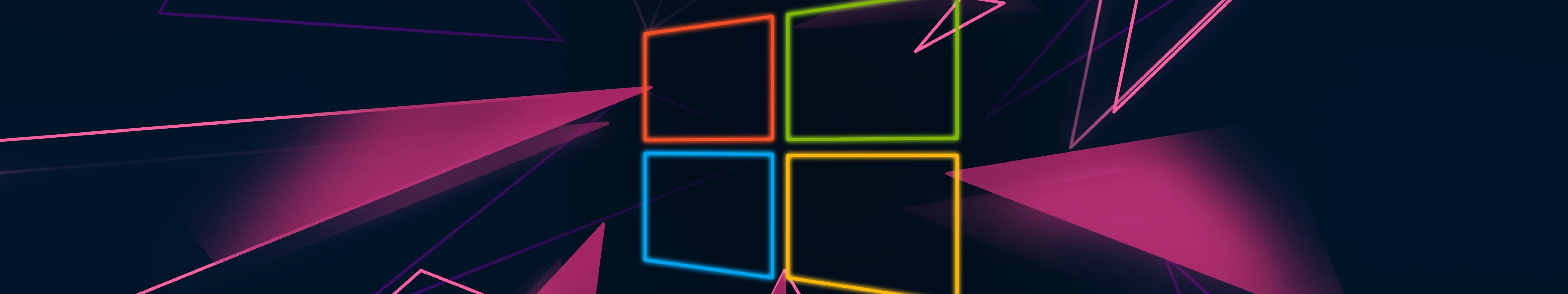 7680x1440 Windows 10 Neon Logo 7680x1440 Resolution Wallpaper, HD