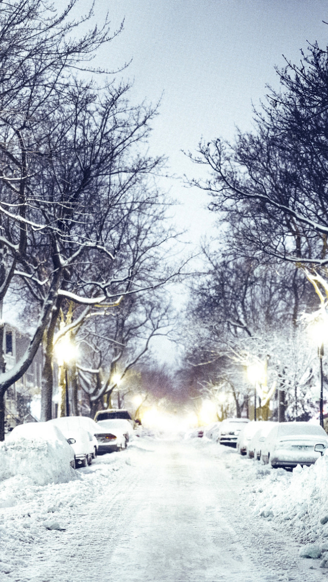 640x1136 winter, city, street iPhone 5,5c,5S,SE ,Ipod Touch Wallpaper ...