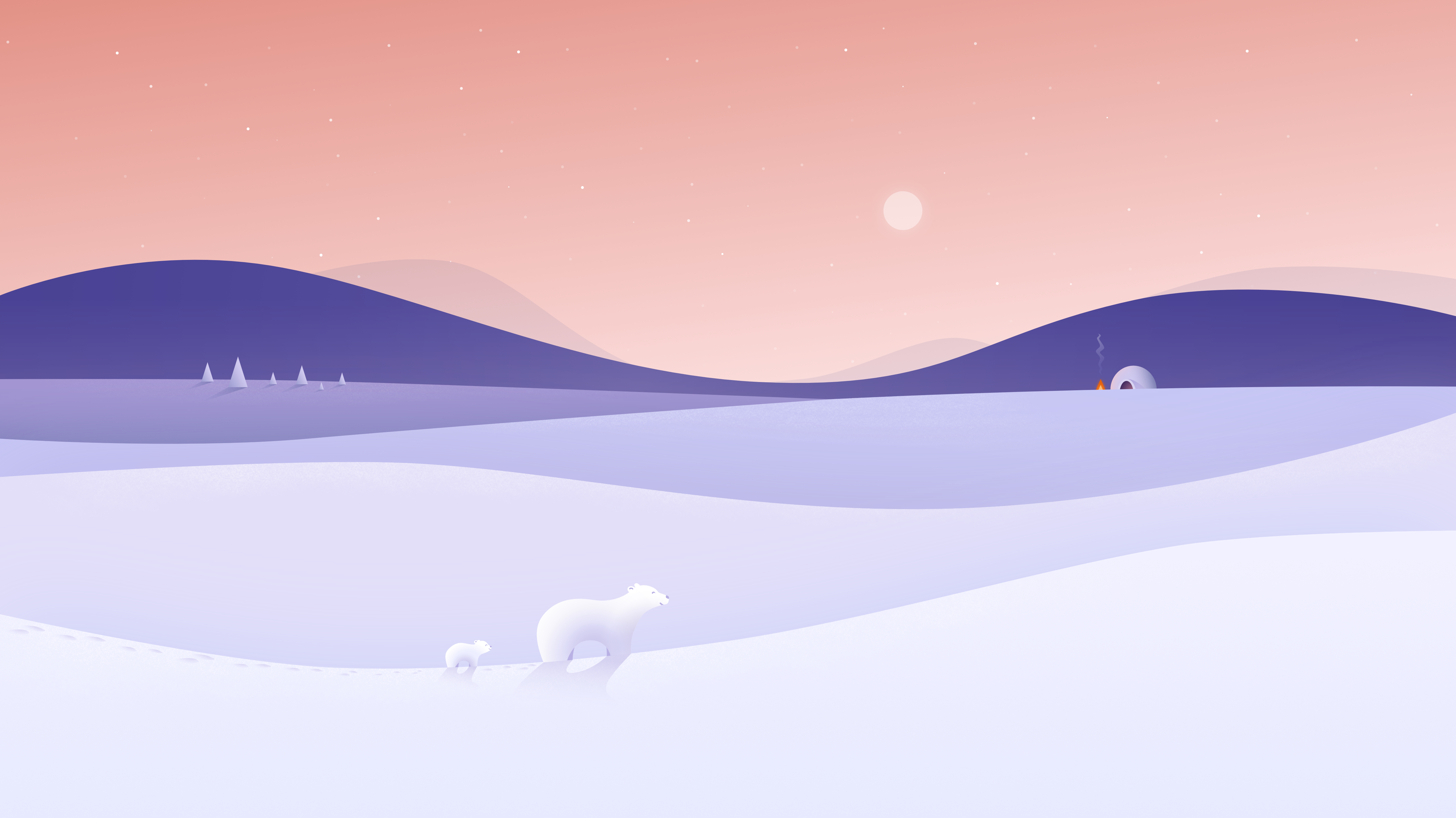 Winter Night Minimalist 4K Wallpaper, HD Minimalist 4K Wallpapers, Images,  Photos and Background - Wallpapers Den