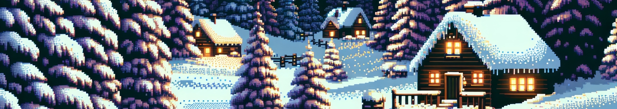 2160x384 Resolution Winter Pixel Art 2160x384 Resolution Wallpaper 