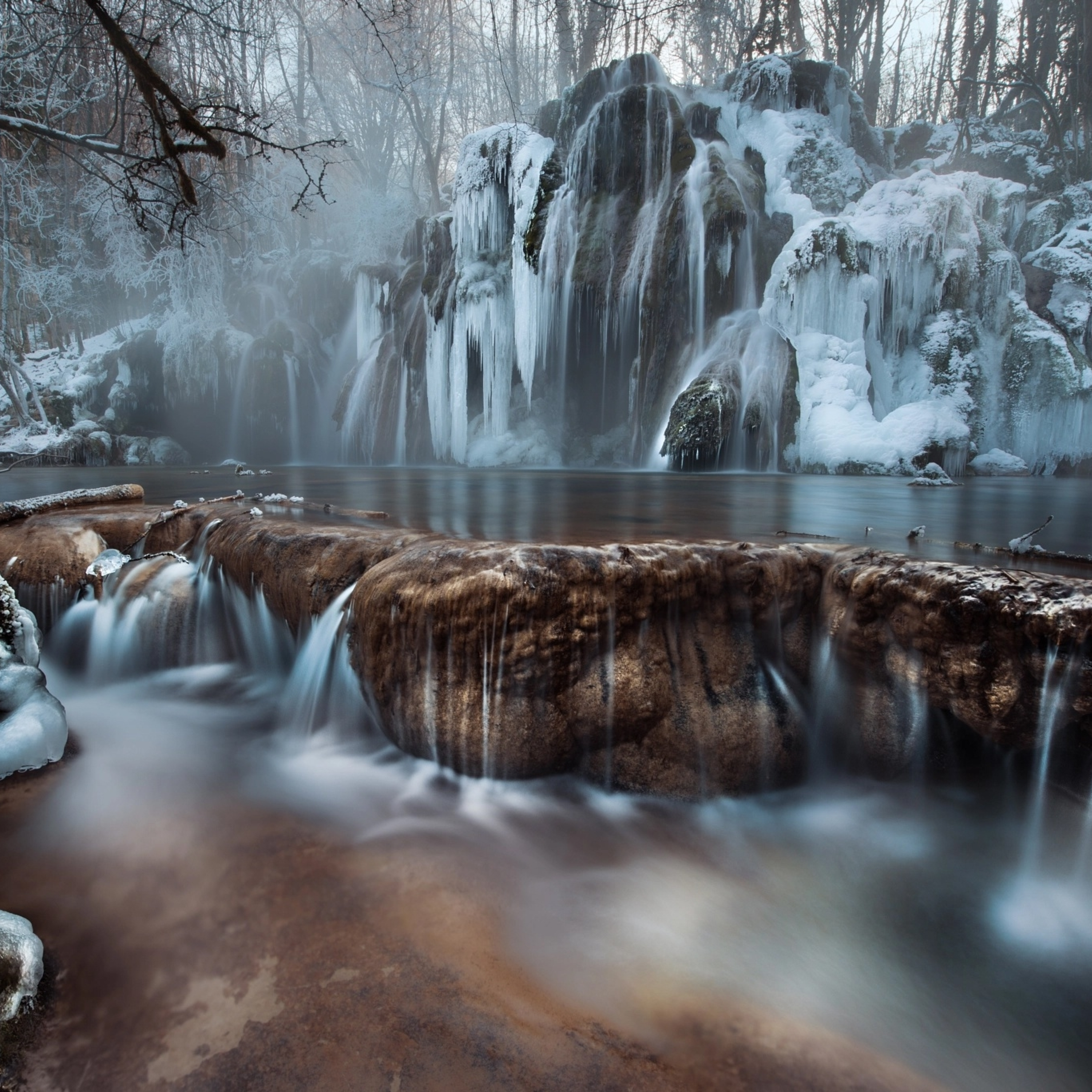 Водопад зимой фото