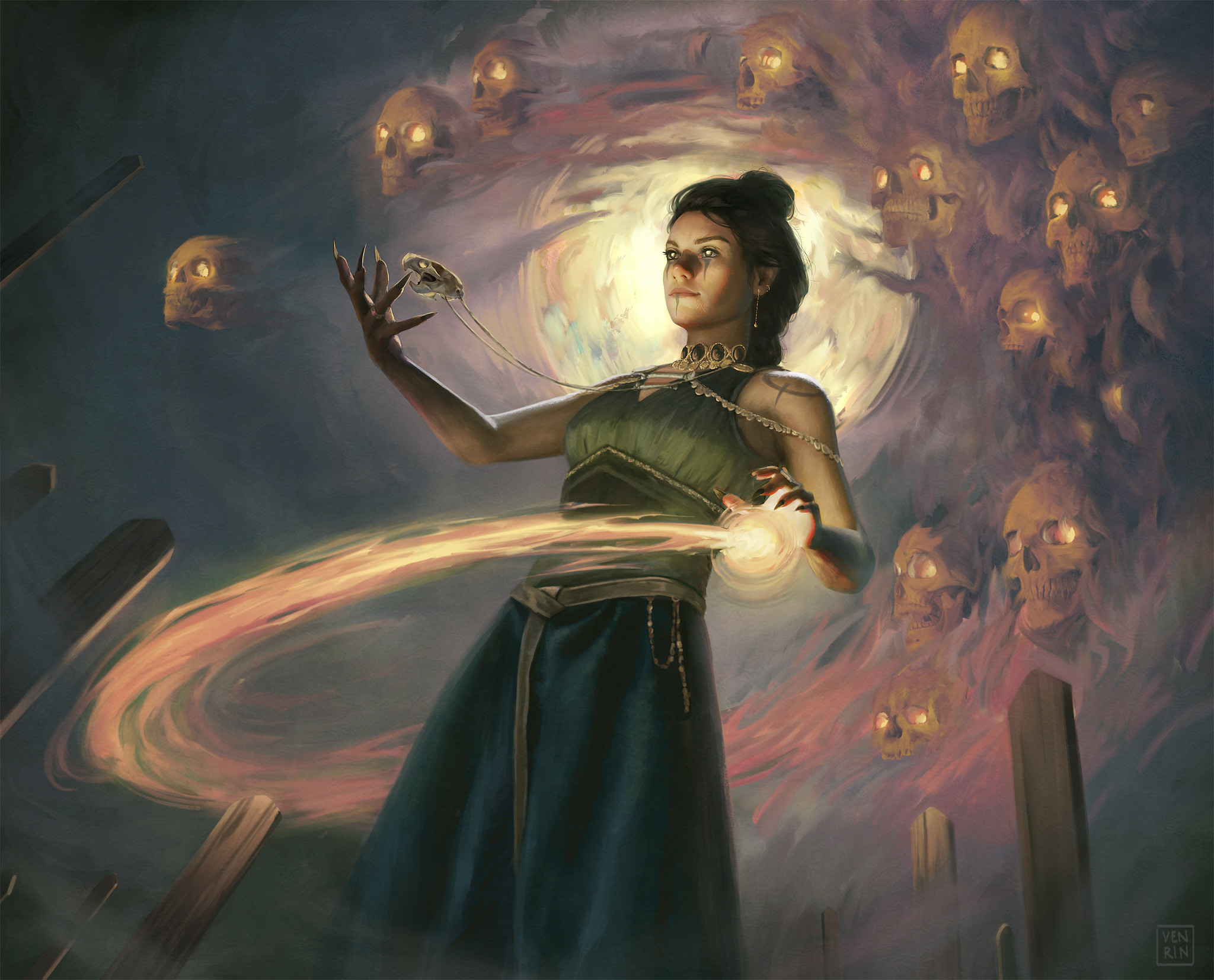 Witch Moonlight Ritual Digital Art Wallpaper, HD Fantasy 4K Wallpapers