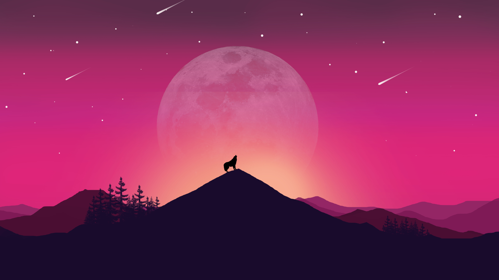 1600x900 Wolf and Landscape Illustration 1600x900 Resolution Wallpaper, HD  Artist 4K Wallpapers, Images, Photos and Background - Wallpapers Den