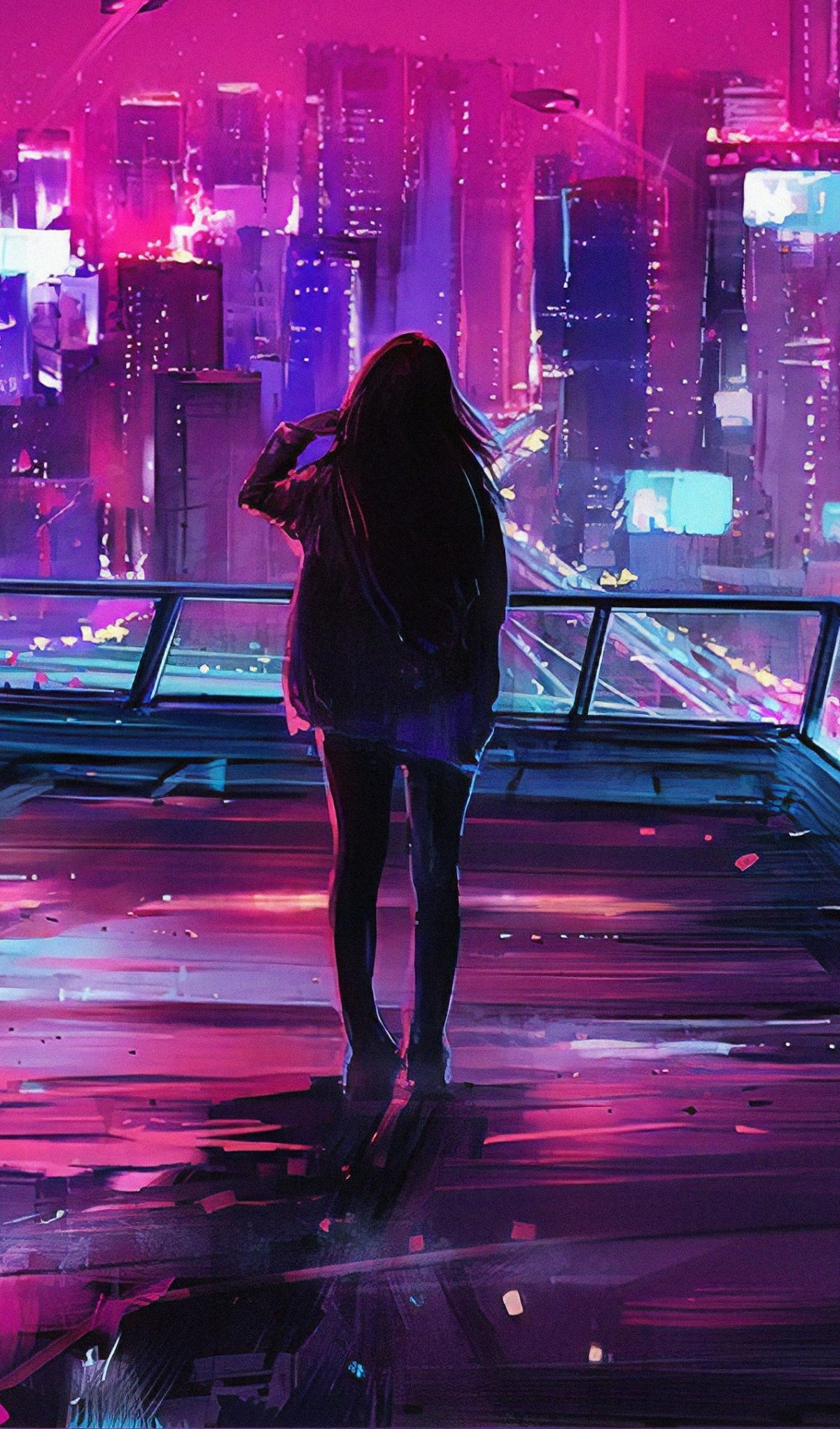 1200x2040 Woman In Cyberpunk City 1200x2040 Resolution Wallpaper Hd Fantasy 4k Wallpapers 4384