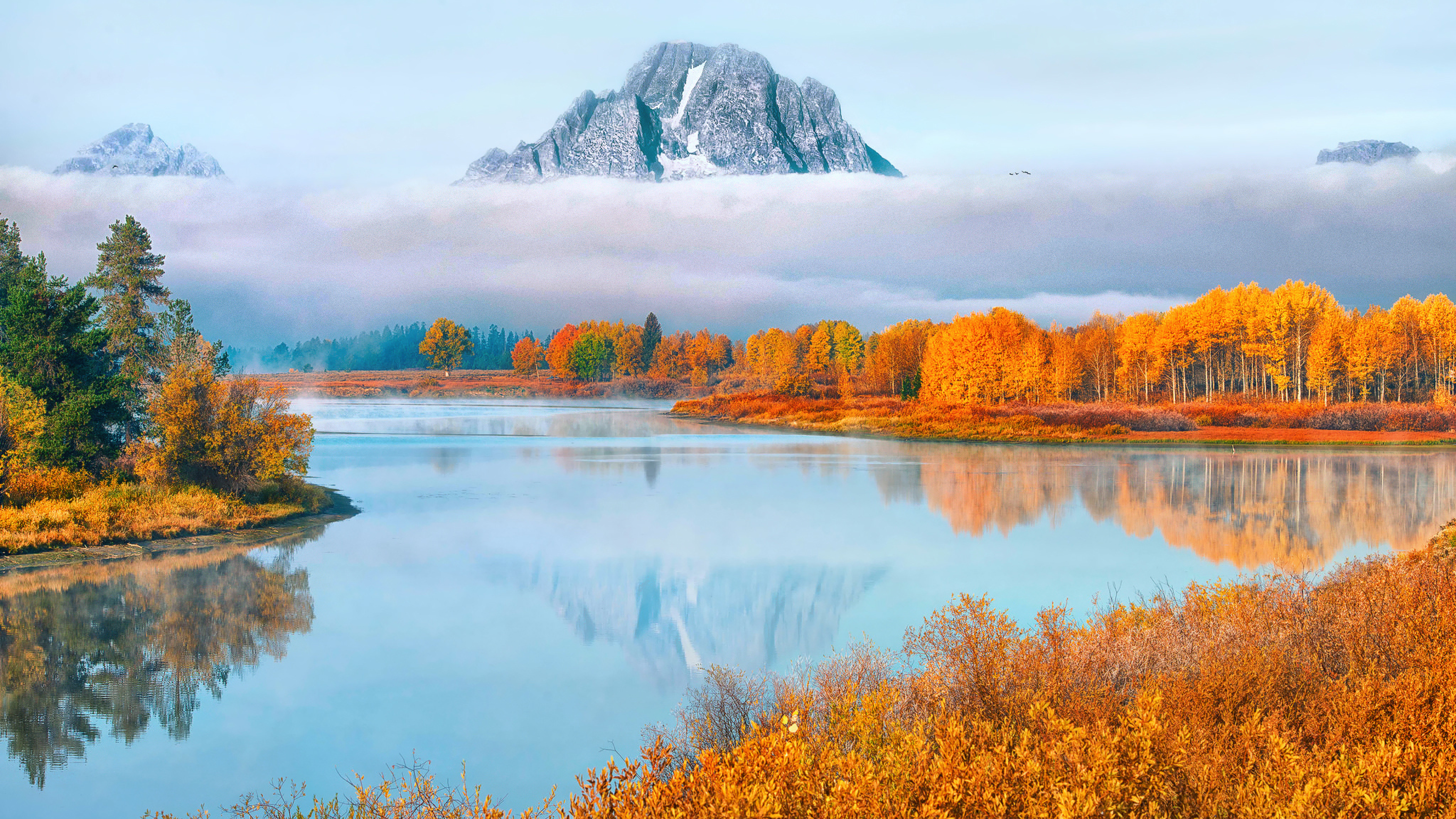 Изображение природы. Штат Вайоминг Гранд Титон. Осень горы озеро. Осень в Вайоминге. Природа осенью.