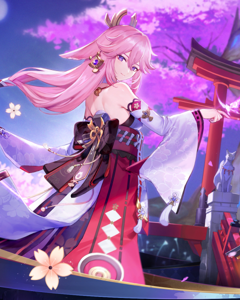 480x600 Yae Miko Guuji New Genshin Impact 480x600 Resolution Wallpaper 