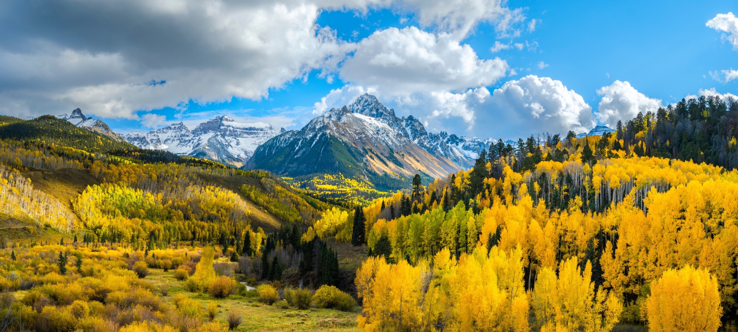 2400x1080 Yellow Forest Landscape 4k Mountains 2400x1080 Resolution ...