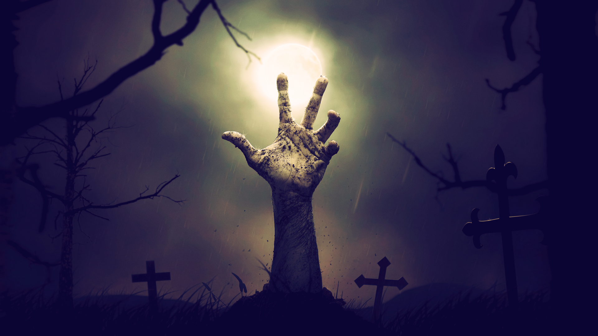 1920x1080 Zombie Hand From Cemetery 1080P Laptop Full HD Wallpaper, HD ...