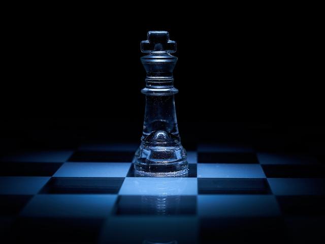 Golden Chess King In Front Of A Checkered Board Stock Photo Background, 3d  Illustration Gold Pawn Of Chess Individual And Standing Out From The Crowd,  Hd Photography Photo Background Image And Wallpaper
