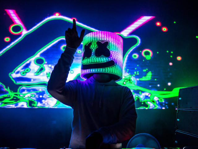 DJ Marshmello HD Neon Wallpaper, HD Music 4K Wallpapers, Images, Photos