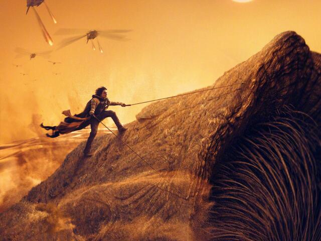 Dune 2 Riding the Sandworm wallpaper