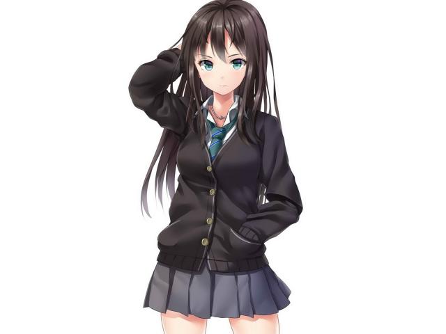 720x1570 girl, schoolgirl, anime 720x1570 Resolution ...