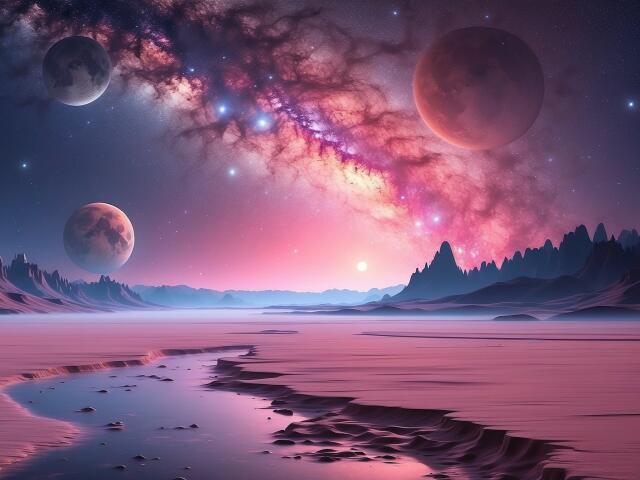 Pink Skies Over the Ocean - Desktop Background 320x480 pixels