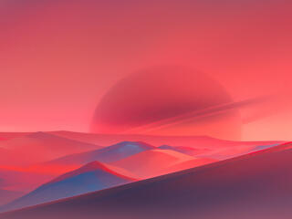 4k Artistic Pink Desert Wallpaper