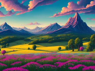 4K Colorful Large Field Wallpaper