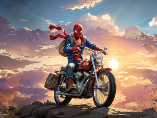 4K Spider Man Bike Adventure Wallpaper