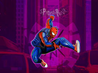 4K Spider Punk Spider-Verse Digital Art wallpaper