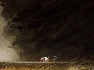 4K Stormy Night Digital Painting wallpaper