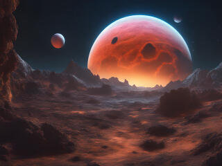 4K The Red Planet Glowing Wallpaper