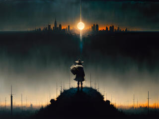 A Dark City 4K Warrior Adventure wallpaper